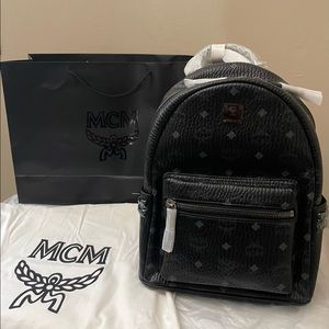 MCM Black Studded Backpack (New)